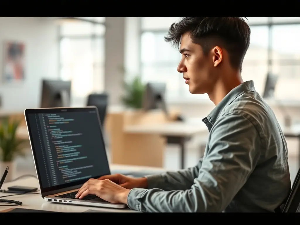 A developer working on a website's backend code, highlighting Digital Solutions Agency's expertise in creating robust and scalable web applications.