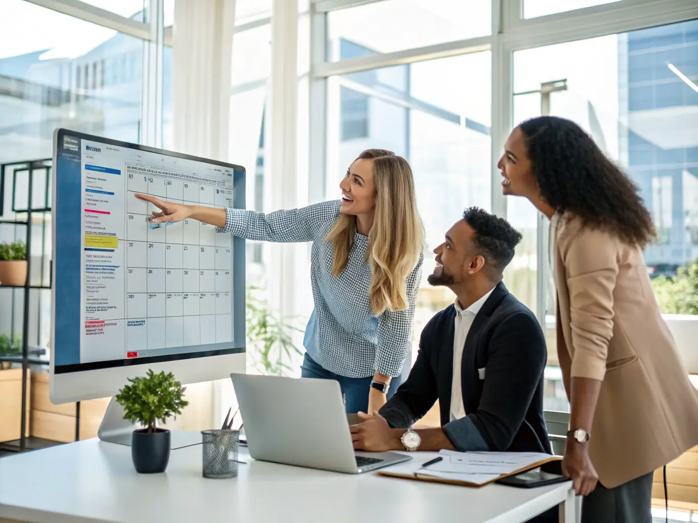 A team of web developers collaborating on website maintenance and updates, ensuring optimal performance and security.