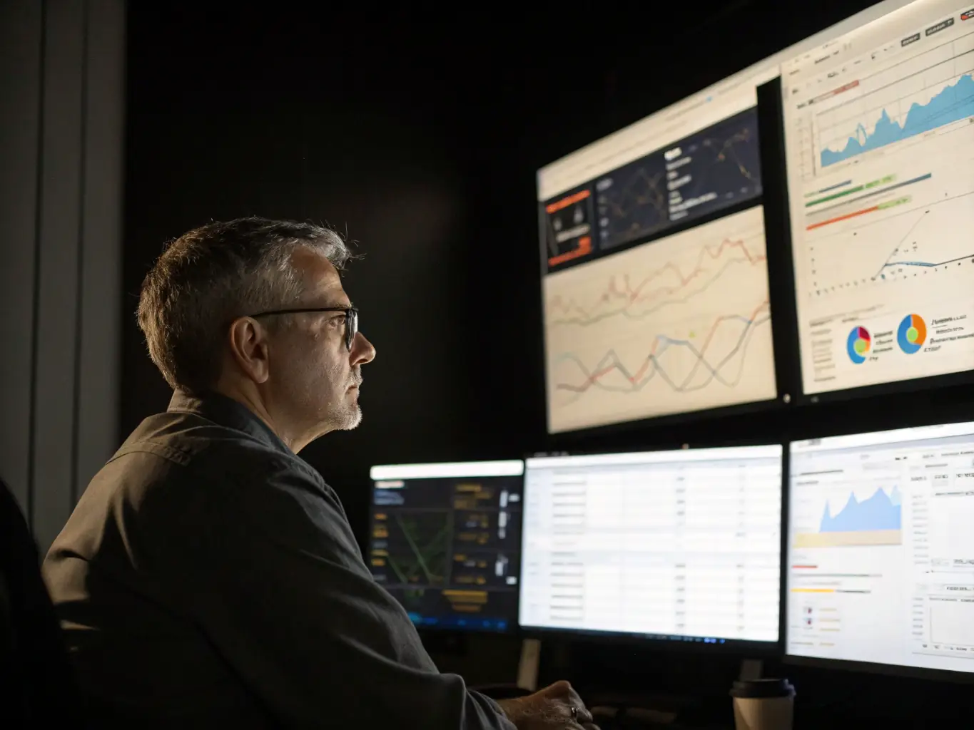 A dynamic PPC campaign manager is analyzing ad performance metrics on multiple screens, showcasing the real-time adjustments and data-driven decisions that maximize ROI for paid advertising efforts.